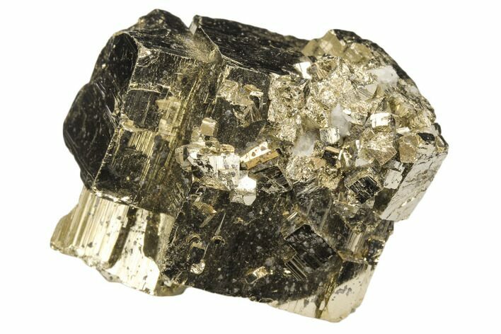 Gleaming, Cubic Pyrite Crystal Cluster - Peru #126598